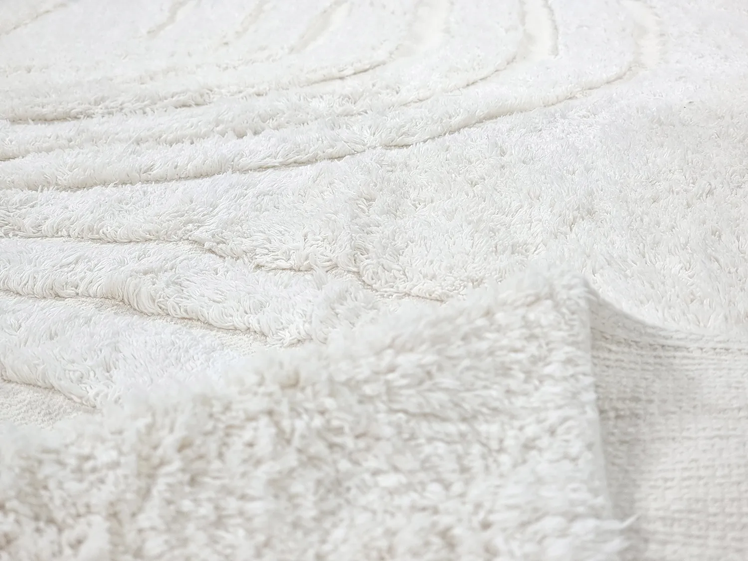 Tapete redondo - Navarra Natural Cotton Shaggy (branco)