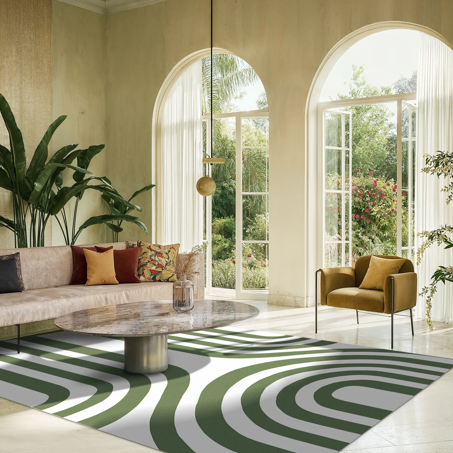 Tapete Wilton - Obidos (verde/branco)