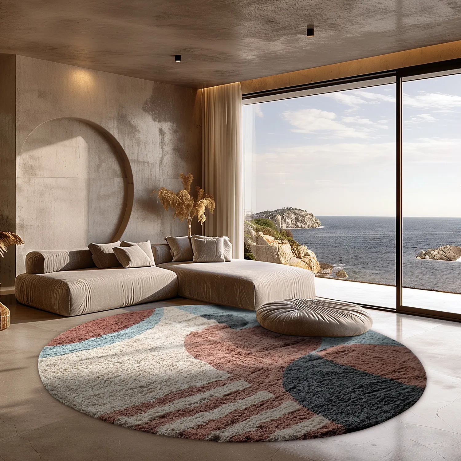 Tapete redondo - Osmery Natural Cotton Shaggy (multi)