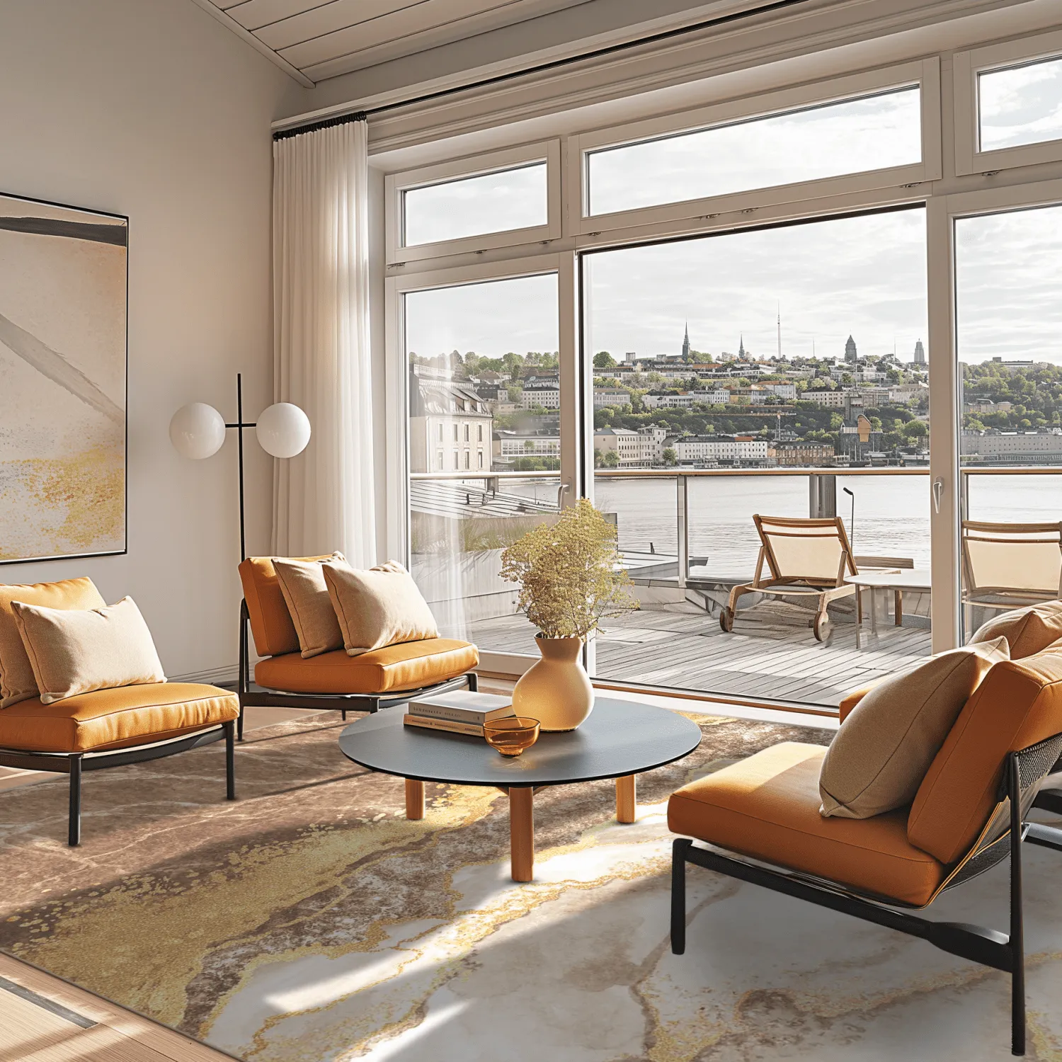 Tapete Wilton - Padova (marrom/branco/dourado)