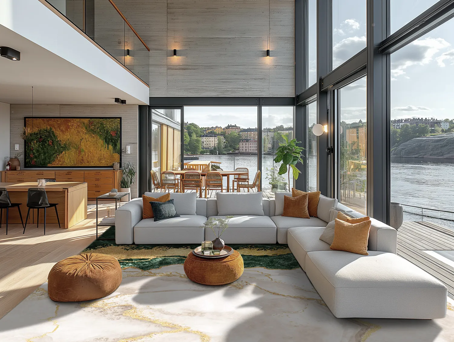 Tapete Wilton - Padova (verde/branco/dourado)