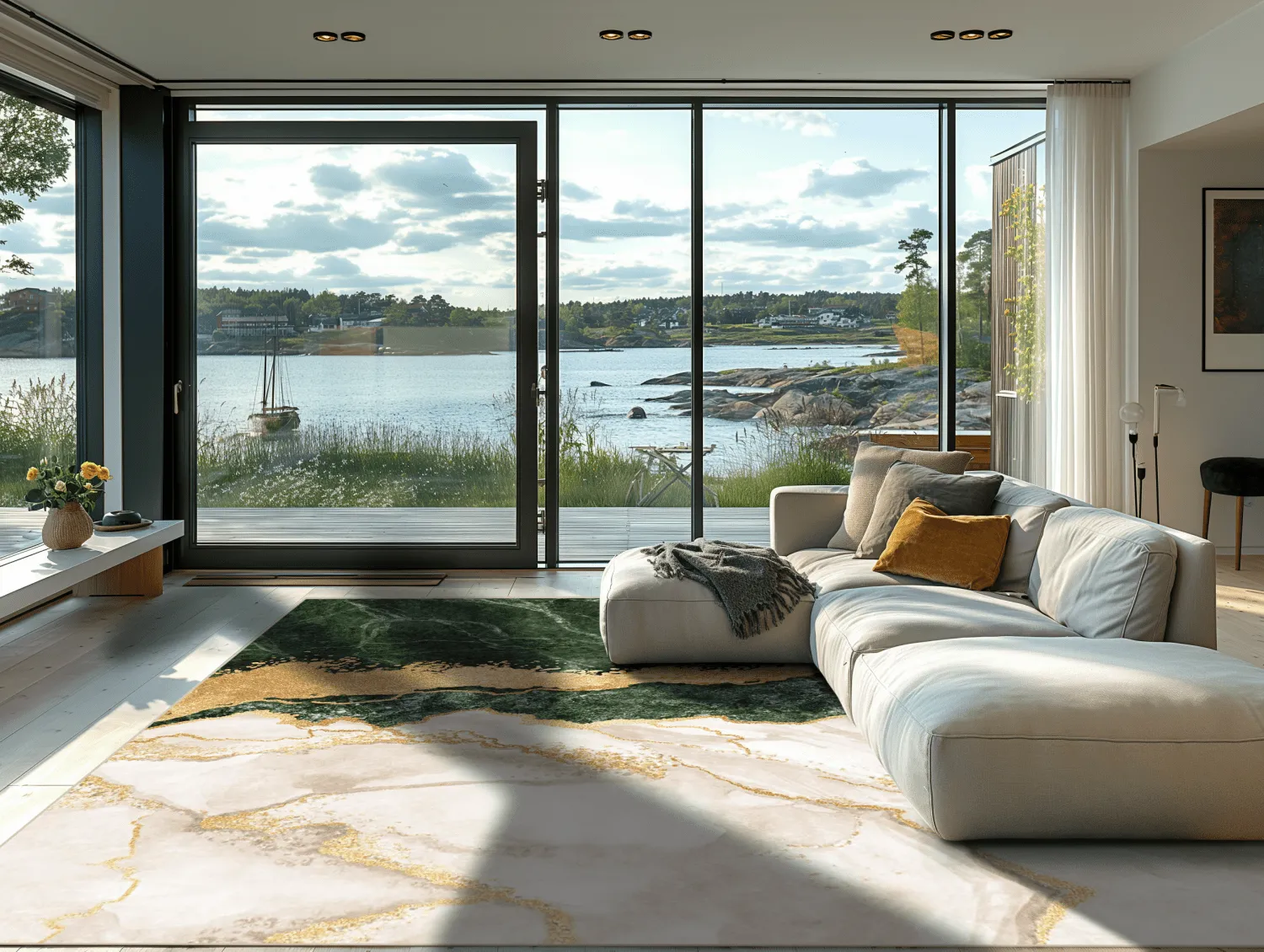 Tapete Wilton - Padova (verde/branco/dourado)