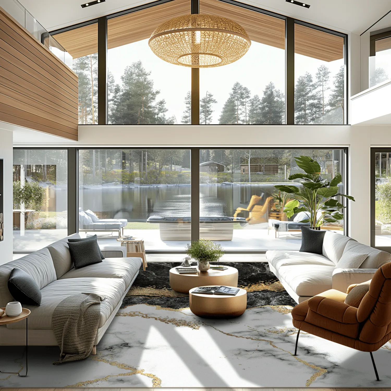 Tapete Wilton - Padova (preto/branco/dourado)