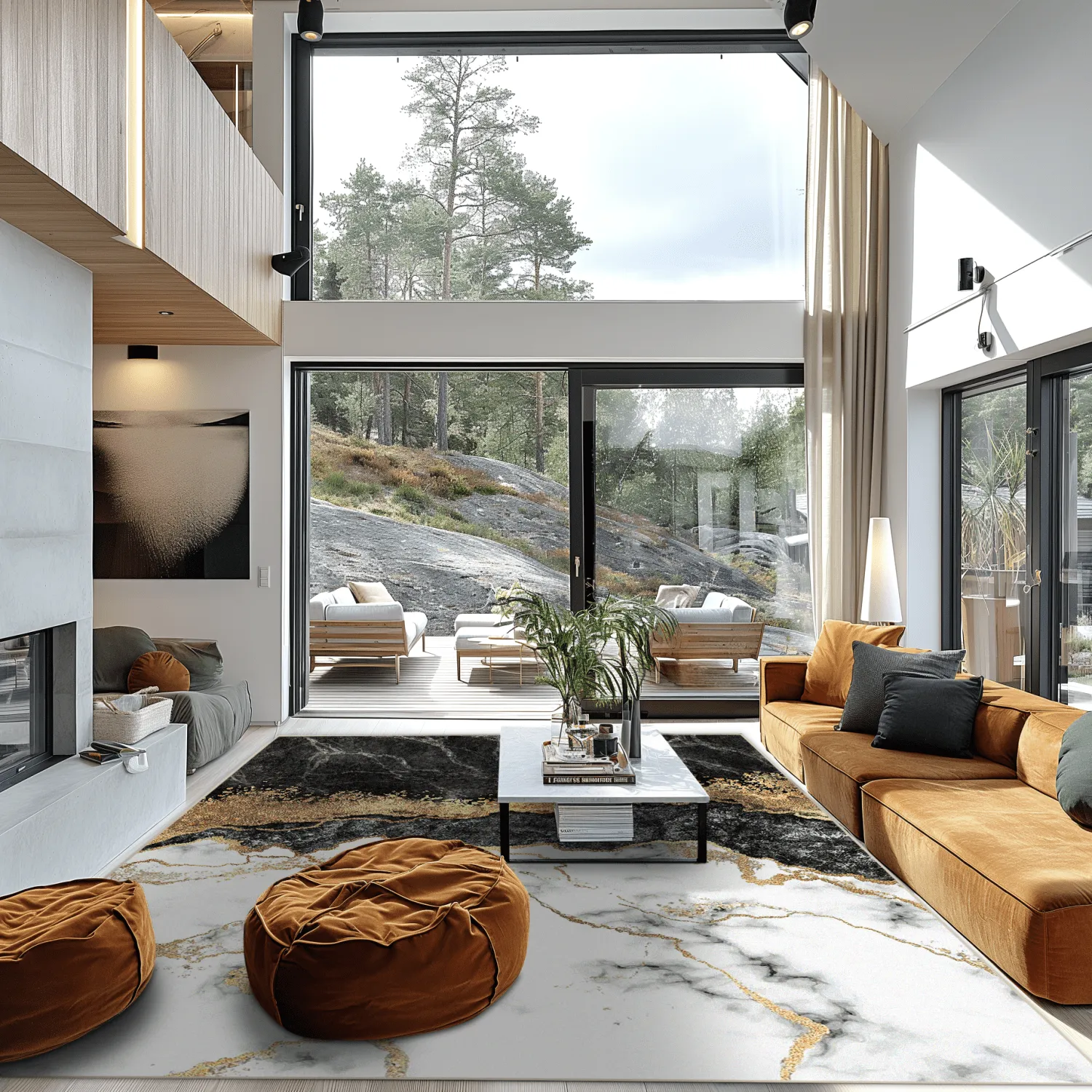 Tapete Wilton - Padova (preto/branco/dourado)