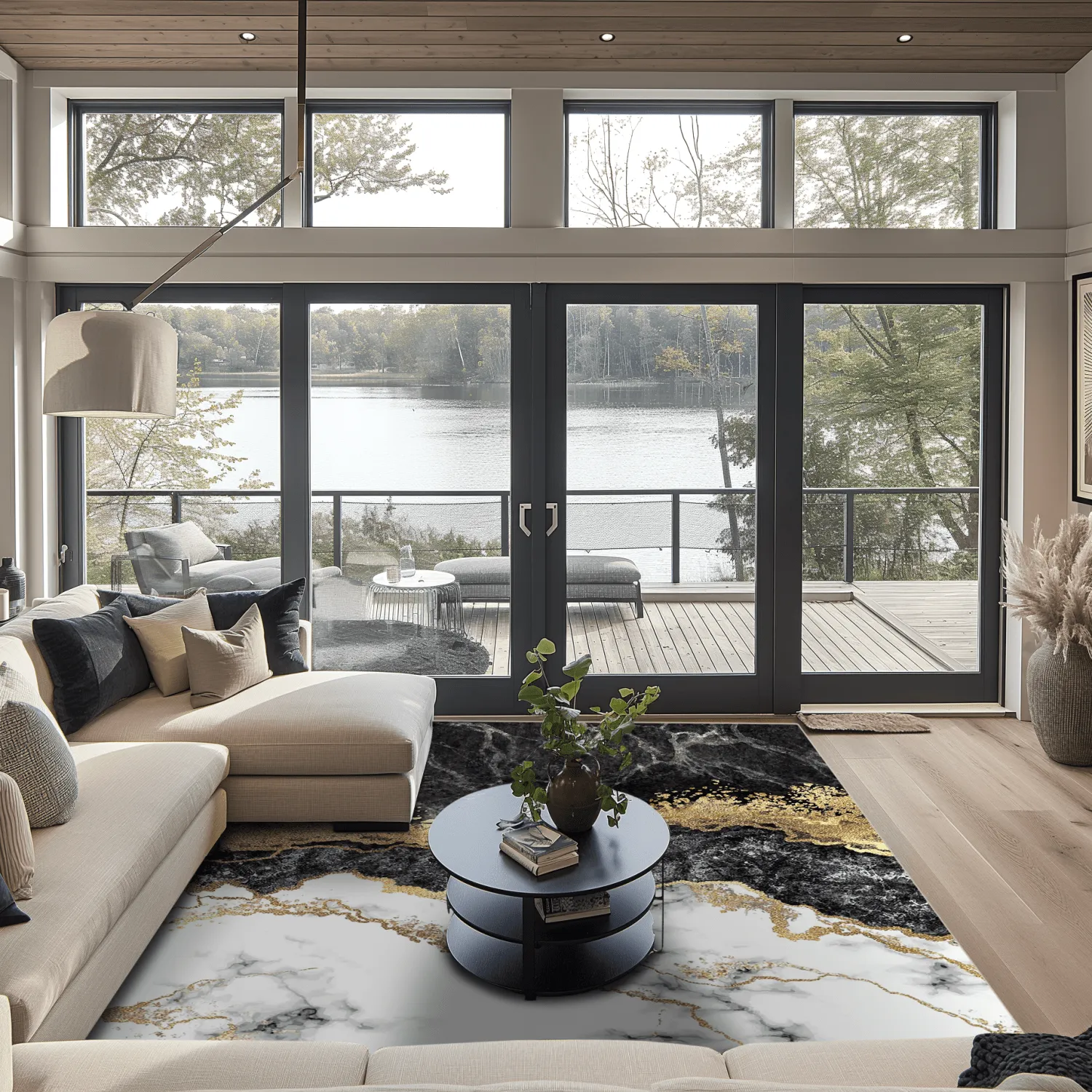 Tapete Wilton - Padova (preto/branco/dourado)