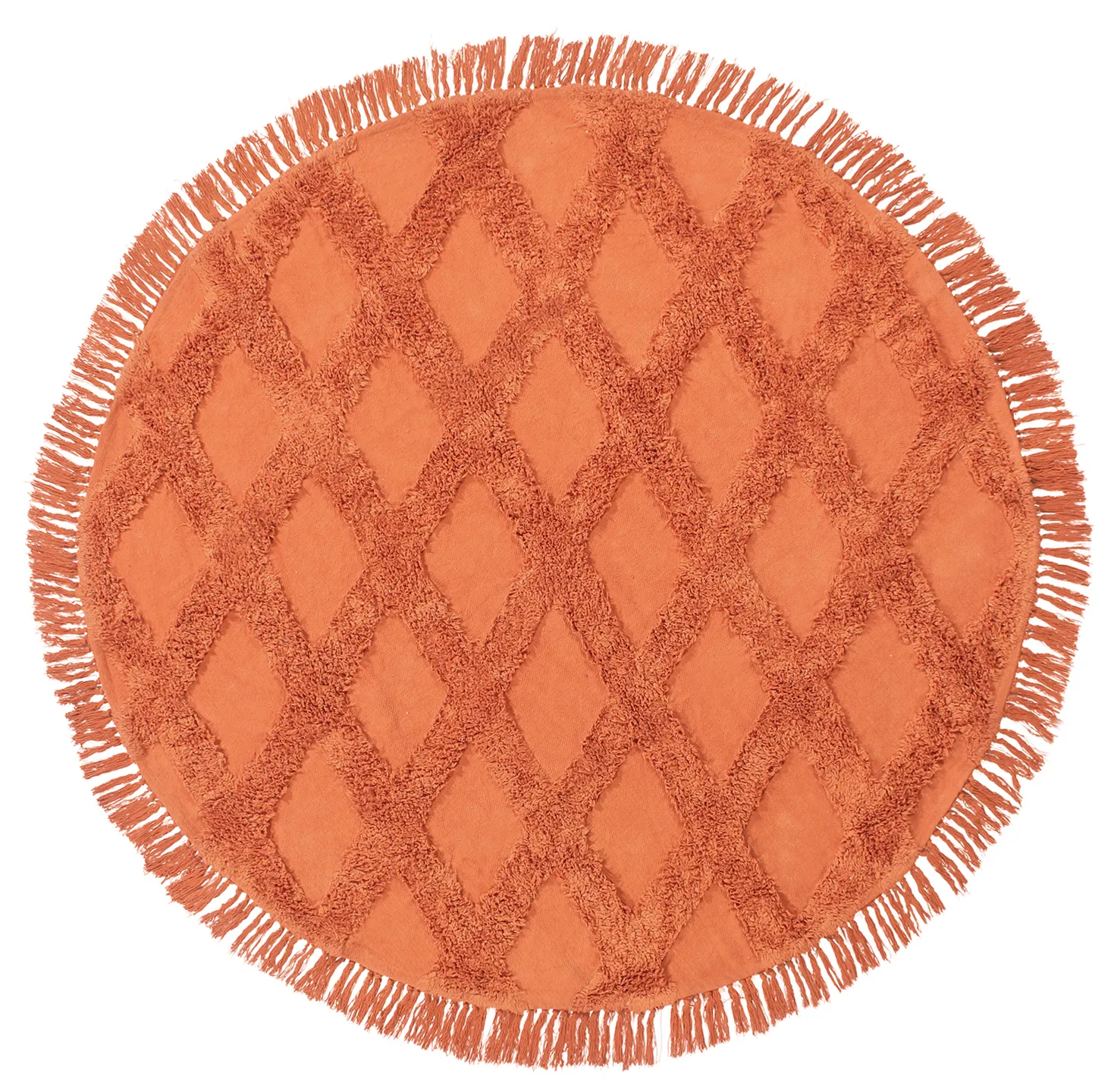 Tapete redondo - Pamplona Natural Cotton Shaggy (terracota)