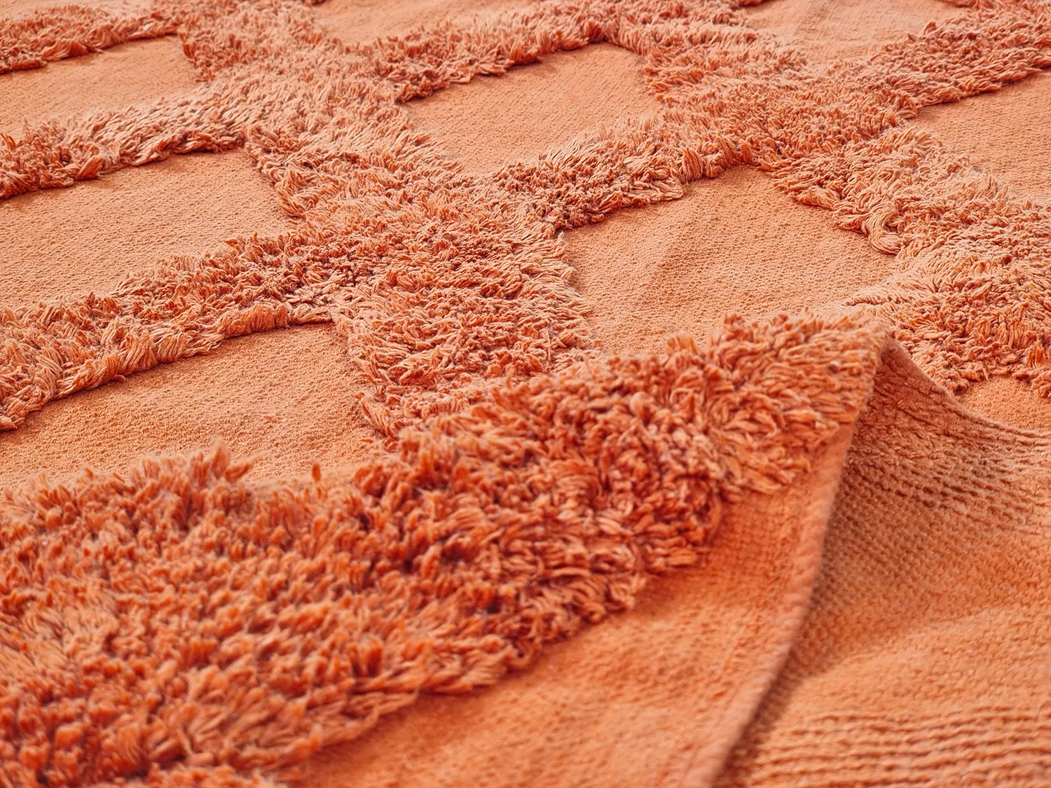 Tapete redondo - Pamplona Natural Cotton Shaggy (terracota)
