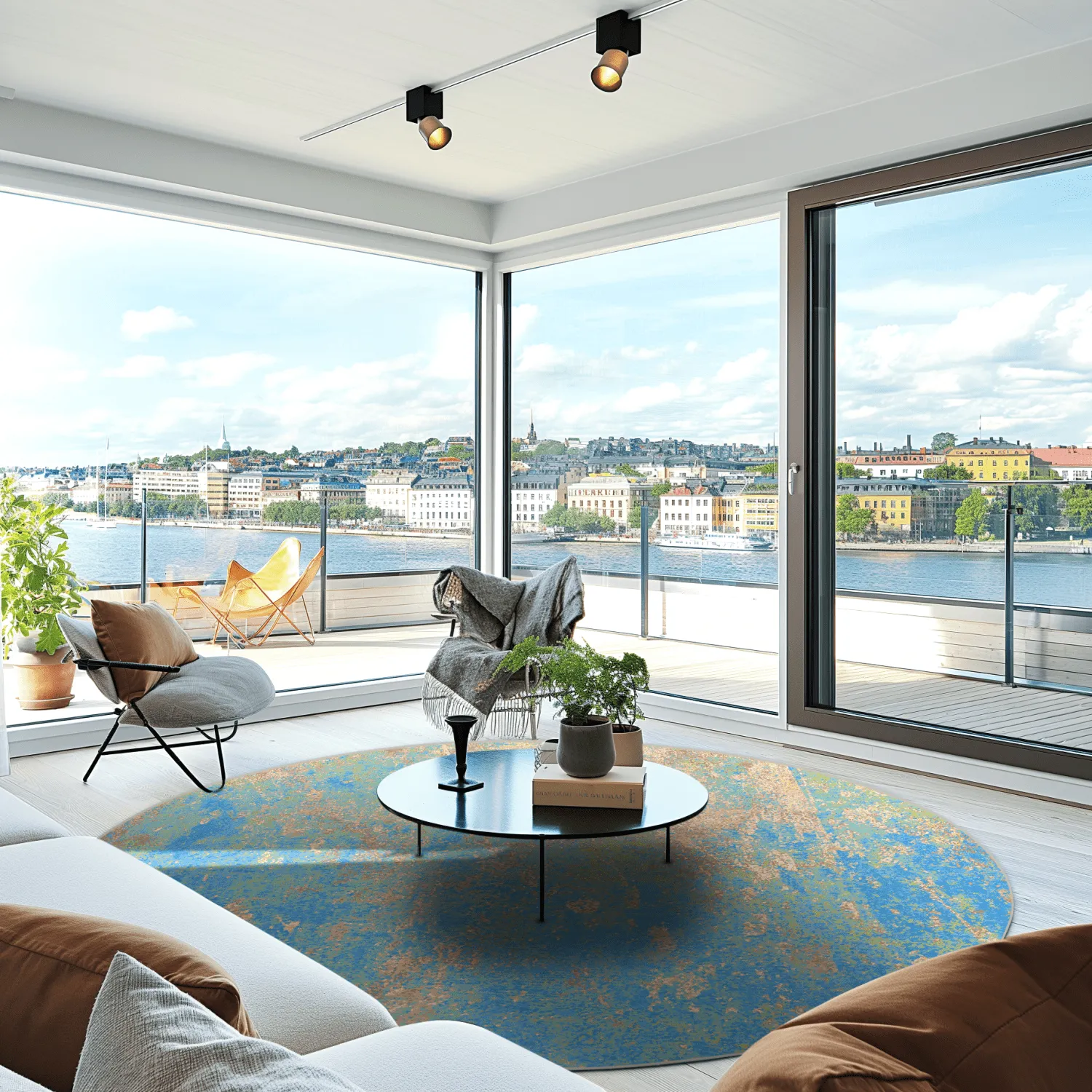 Tapete redondo - Pavoa (azul)