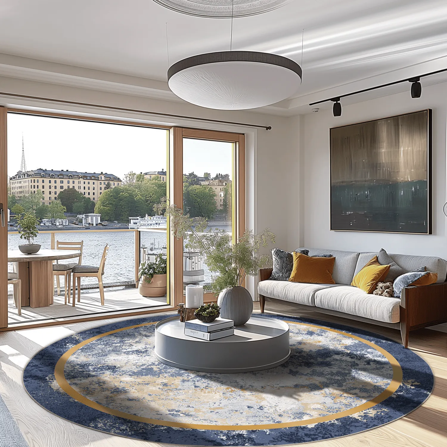 Tapete redondo - Peri (azul/multicolorido)