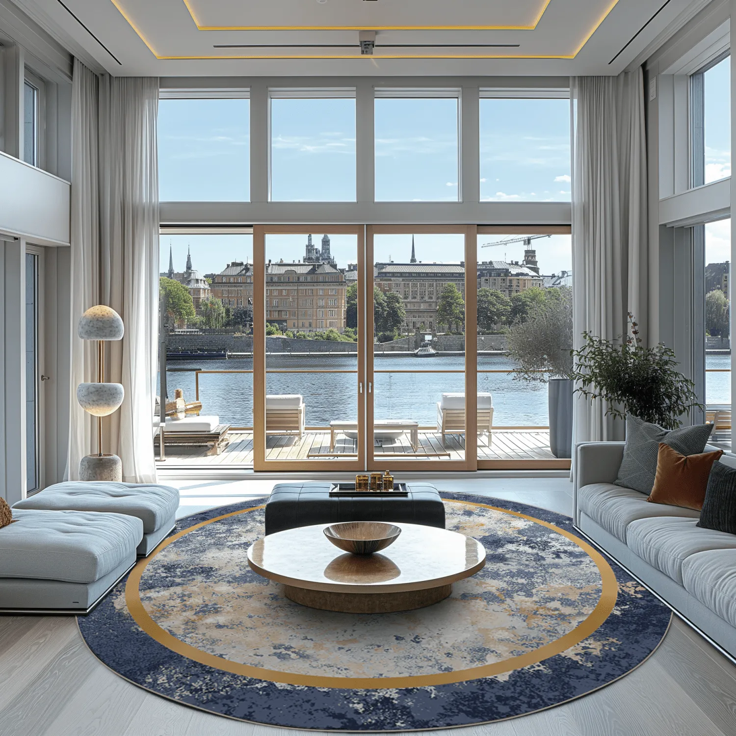 Tapete redondo - Peri (azul/multicolorido)