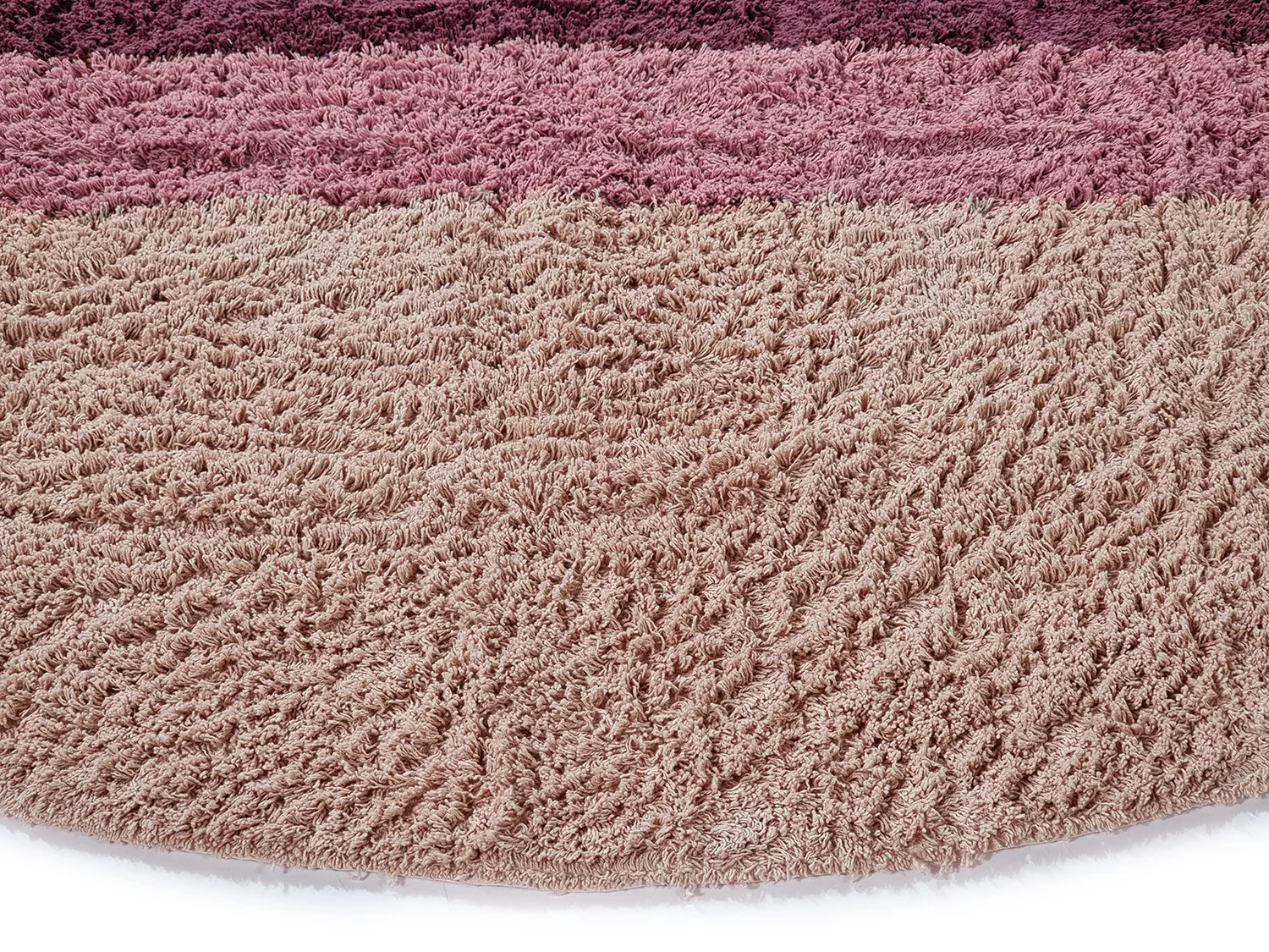 Tapete redondo - Pione Natural Cotton Shaggy (rosa)