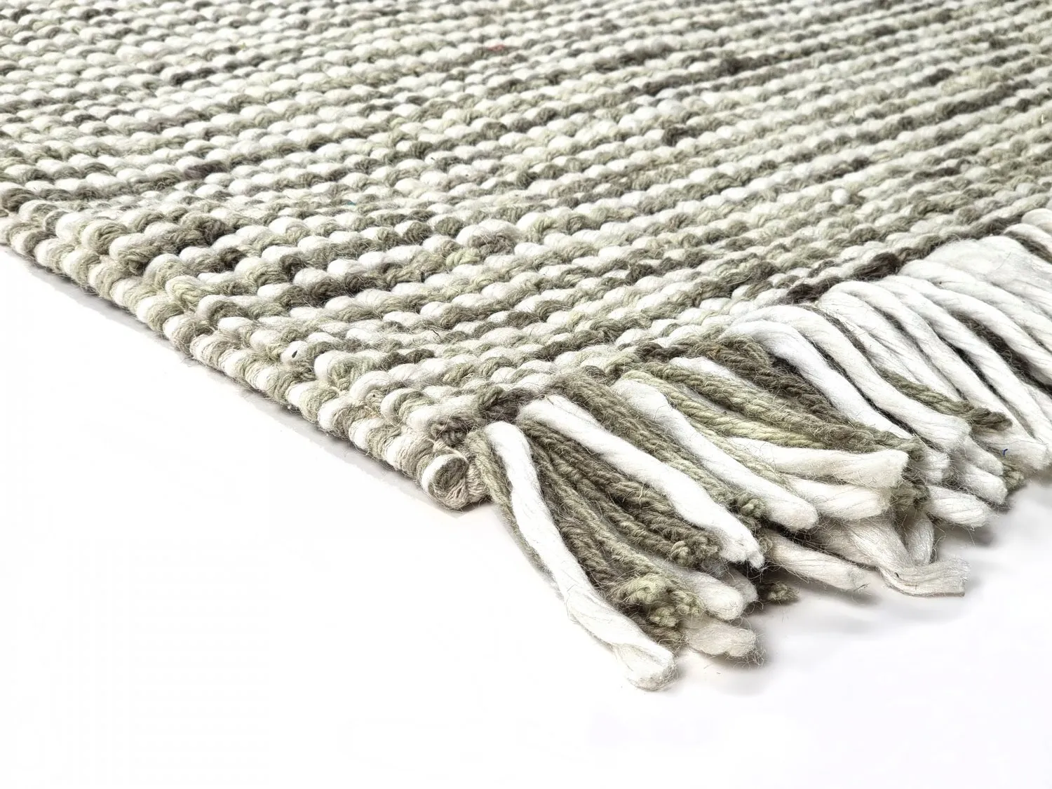 Tapete de lã - Plockton (cinza/branco/verde)