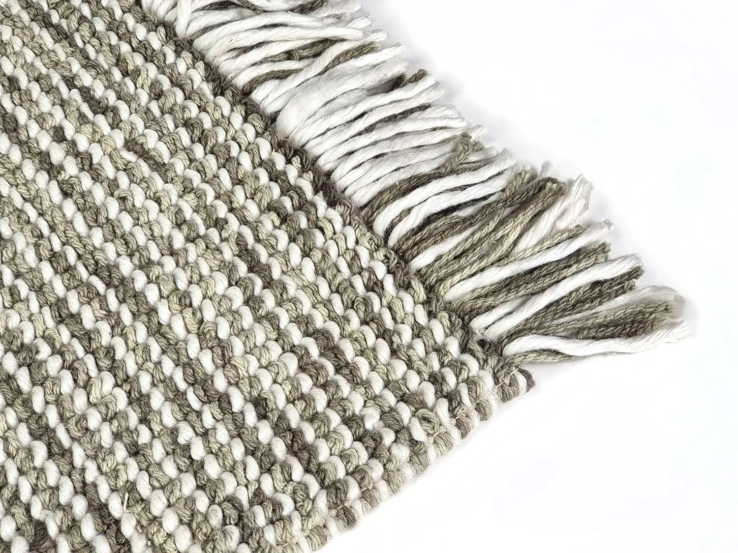 Tapete de lã - Plockton (cinza/branco/verde)