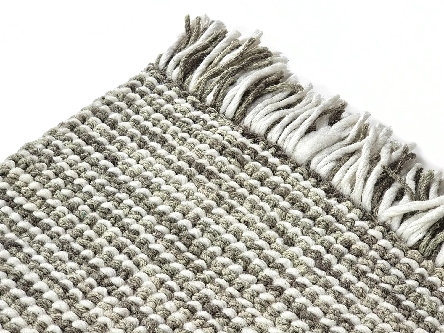 Tapete de lã - Plockton (cinza/branco/verde)