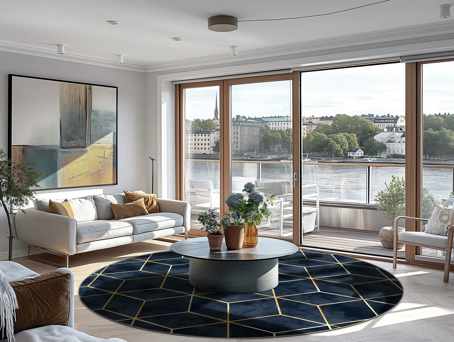 Tapete redondo - Remy (azul escuro)