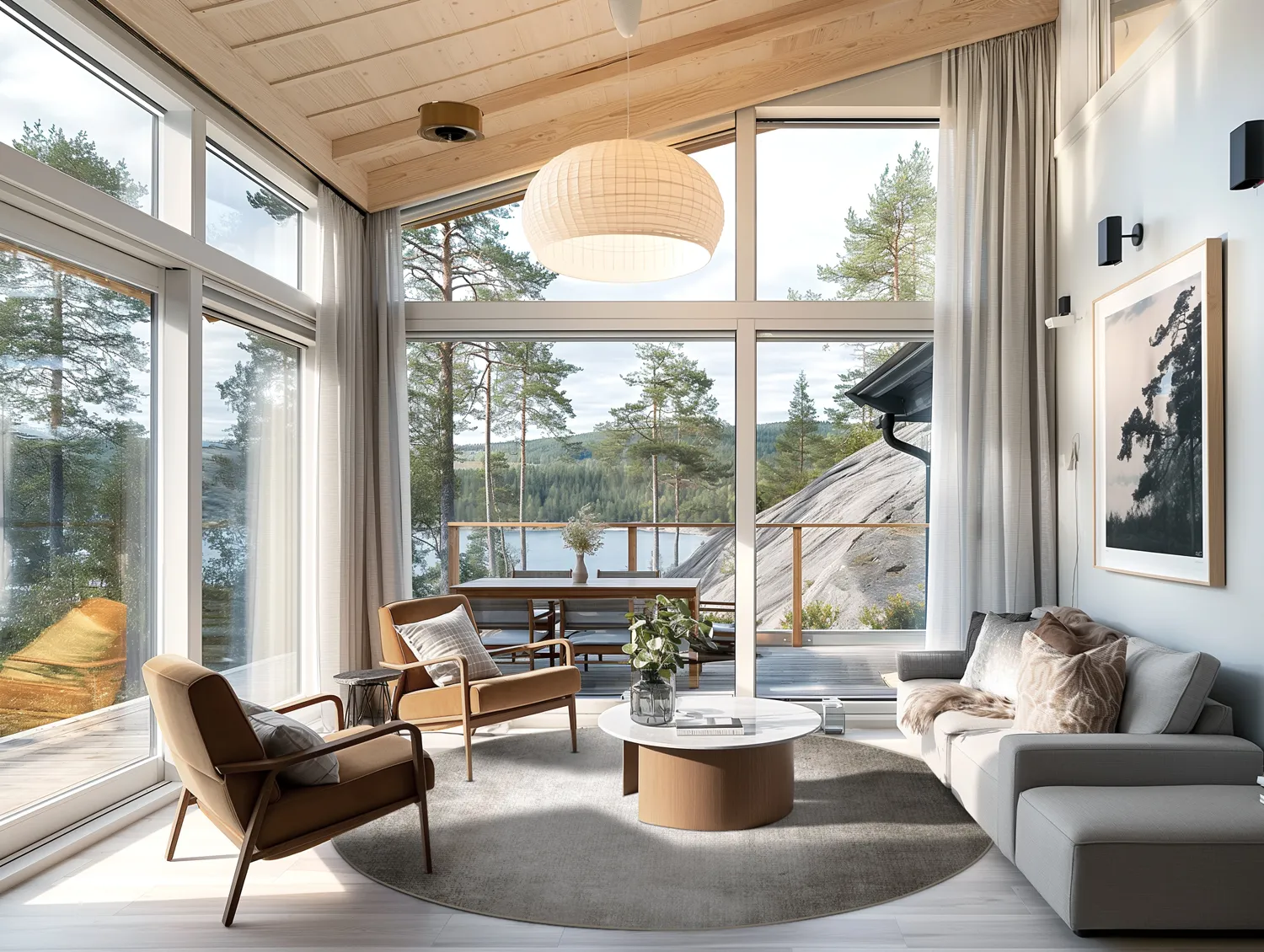 Tapete redondo - Riano (cinza)