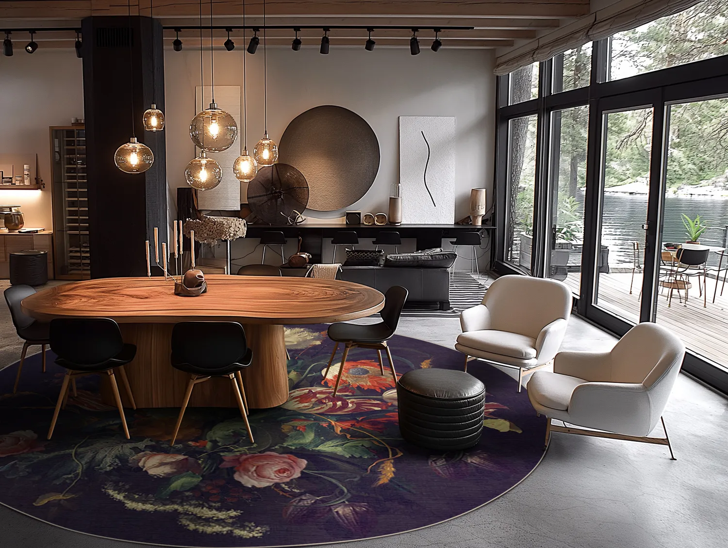 Tapete redondo - Rich Flowers (multicolorido)