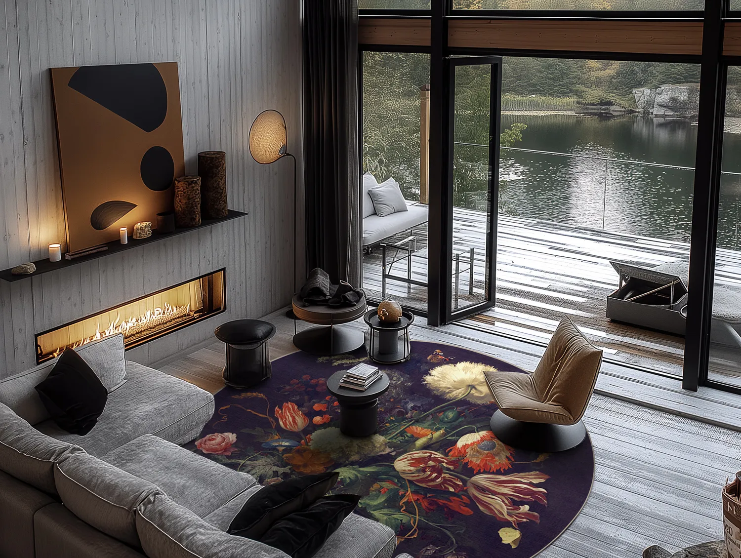 Tapete redondo - Rich Flowers (multicolorido)