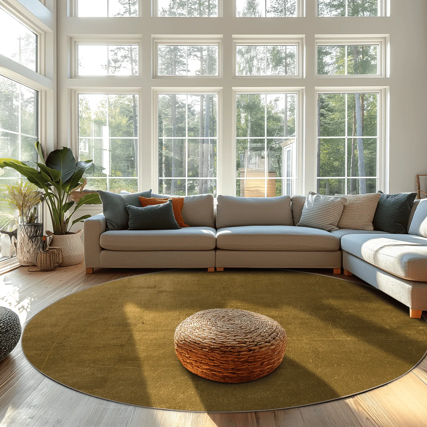 Tapete redondo - Saranda (dourado)