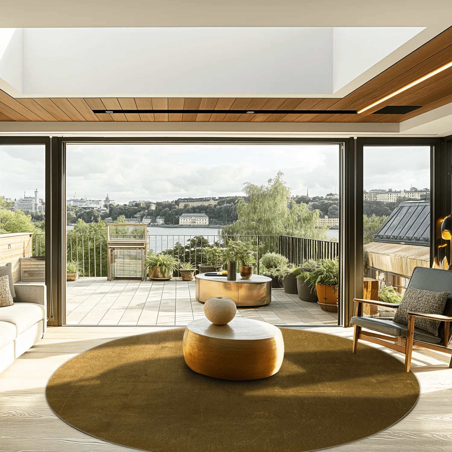 Tapete redondo - Saranda (dourado)