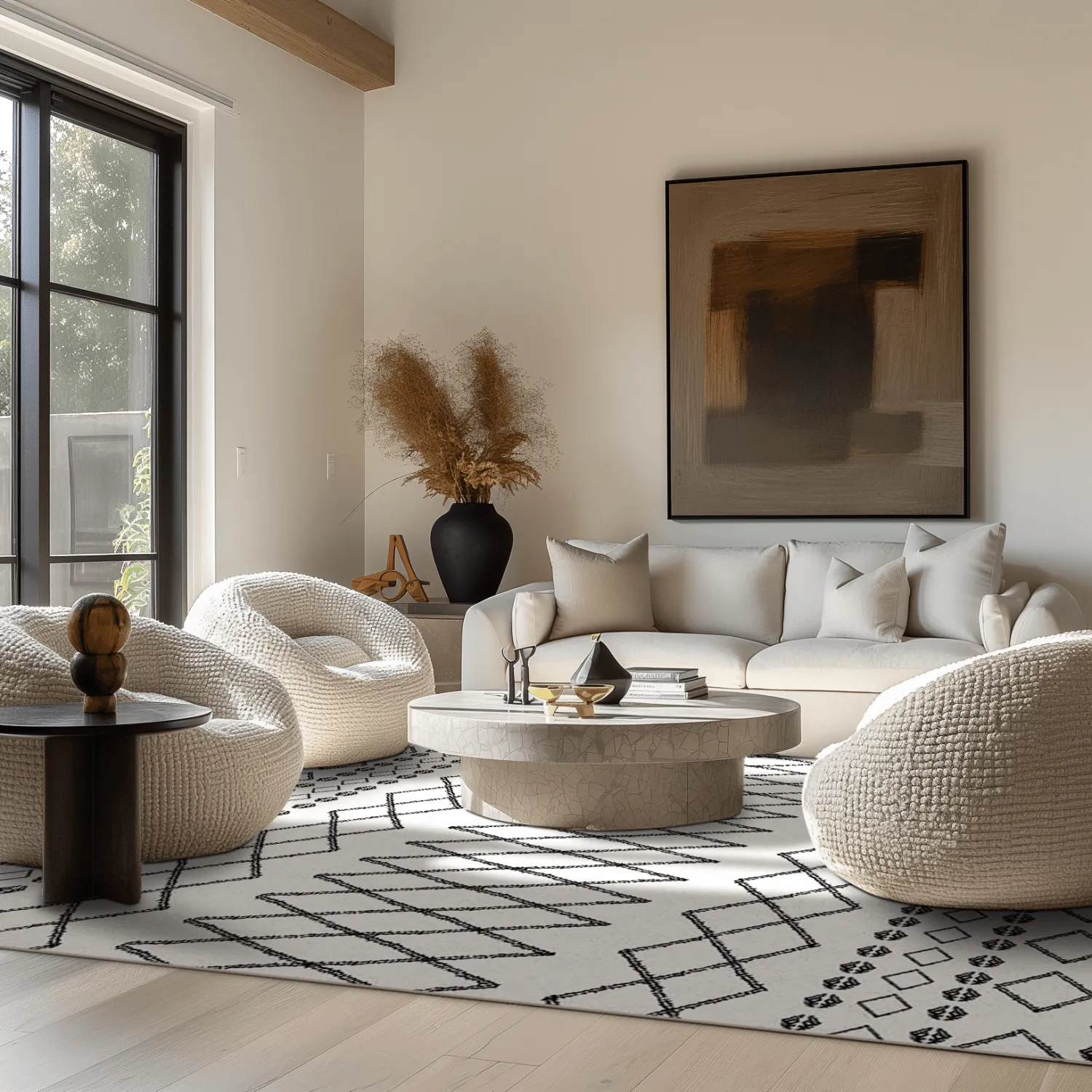 Tapete Wilton - Safi (preto/branco)