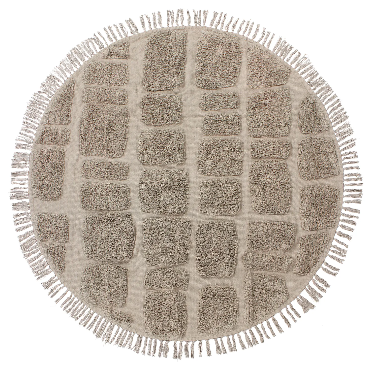 Tapete redondo - Salem Natural Cotton Shaggy (taupe)