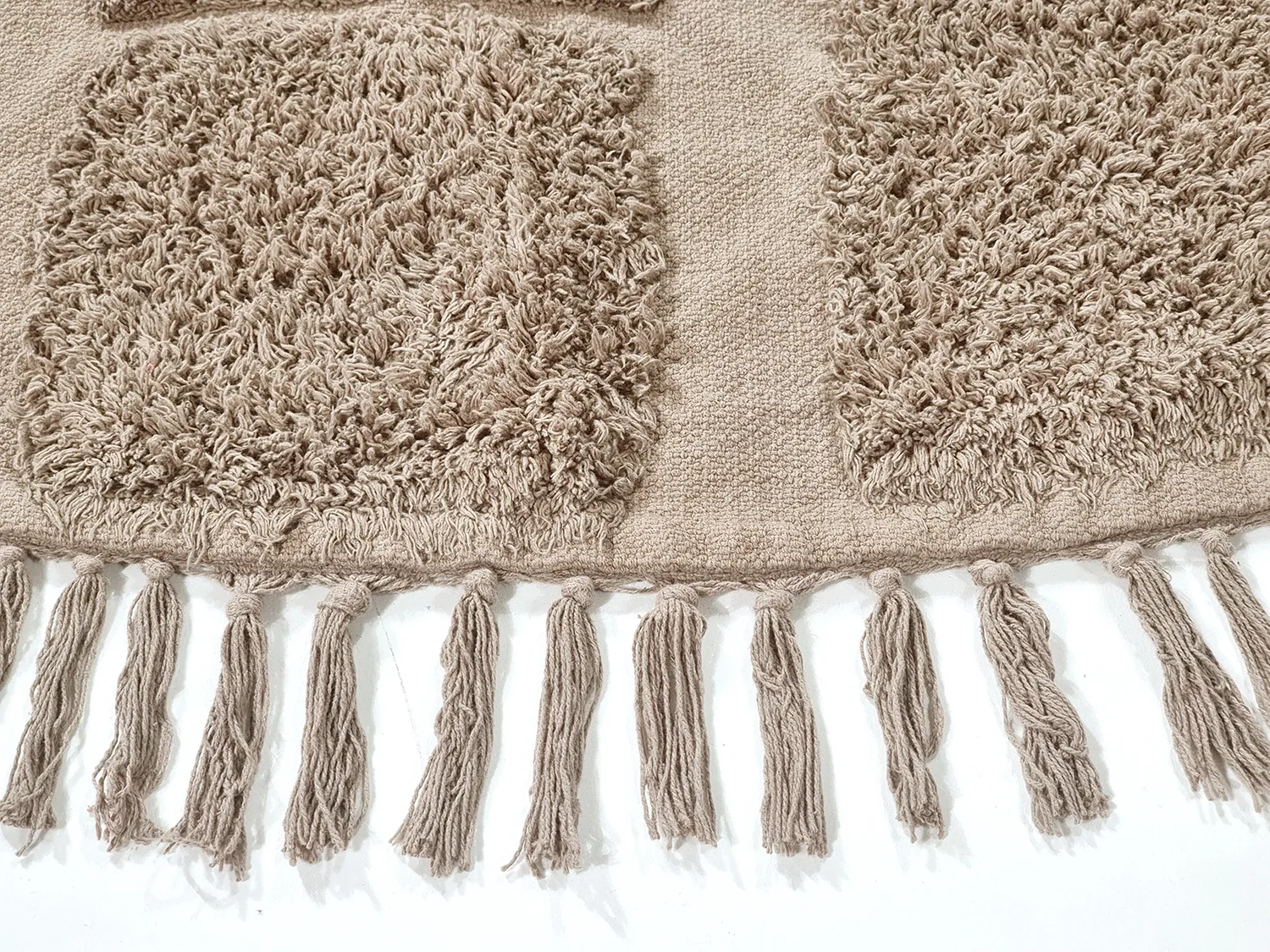 Tapete redondo - Salem Natural Cotton Shaggy (taupe)