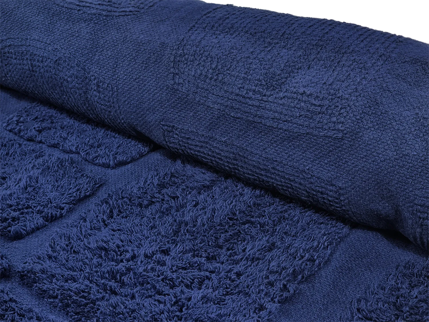 Tapete redondo - Salem Natural Cotton Shaggy (azul escuro)