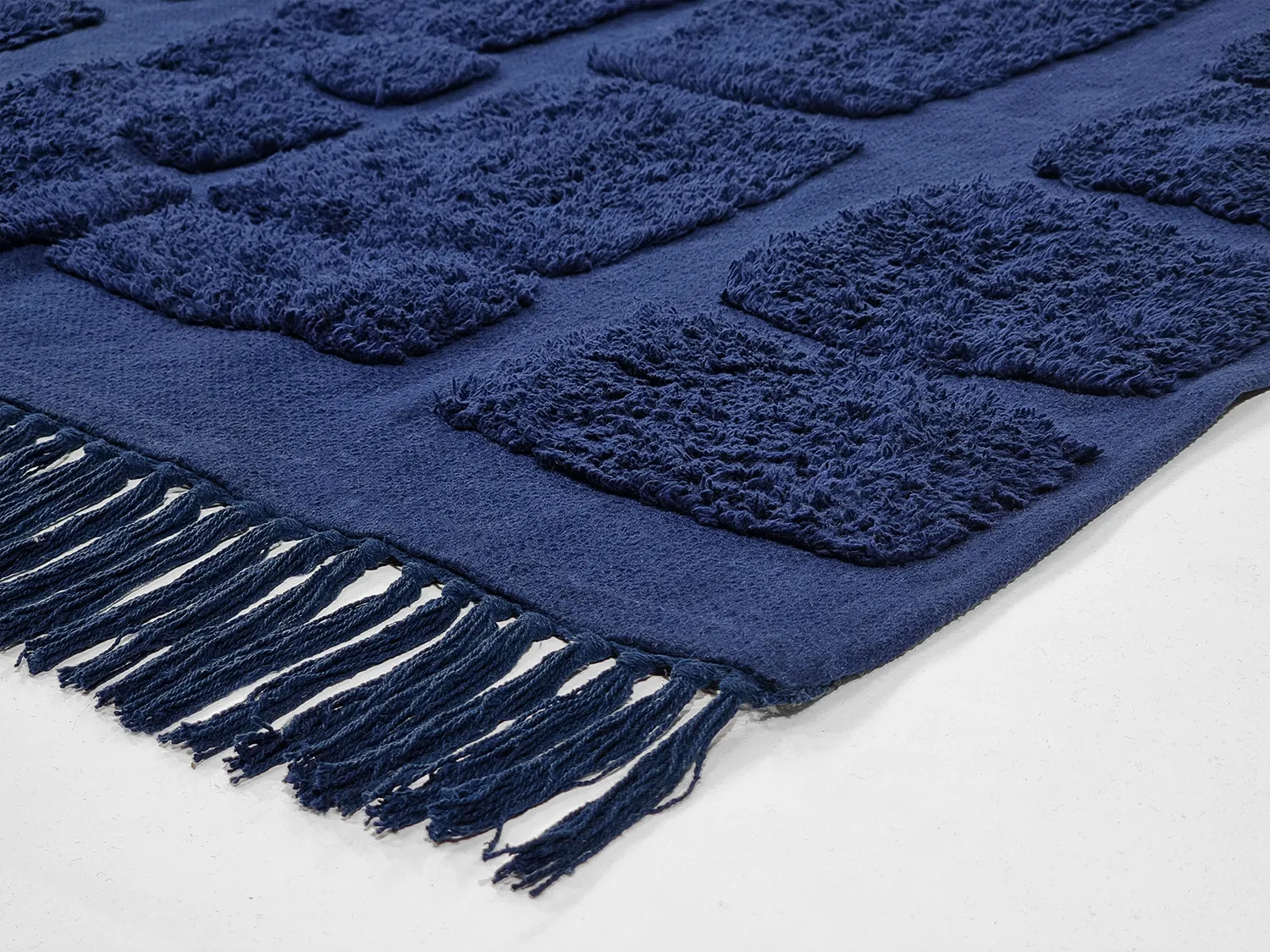 Tapetes felpudos - Salem Natural Cotton Shaggy (azul escuro)