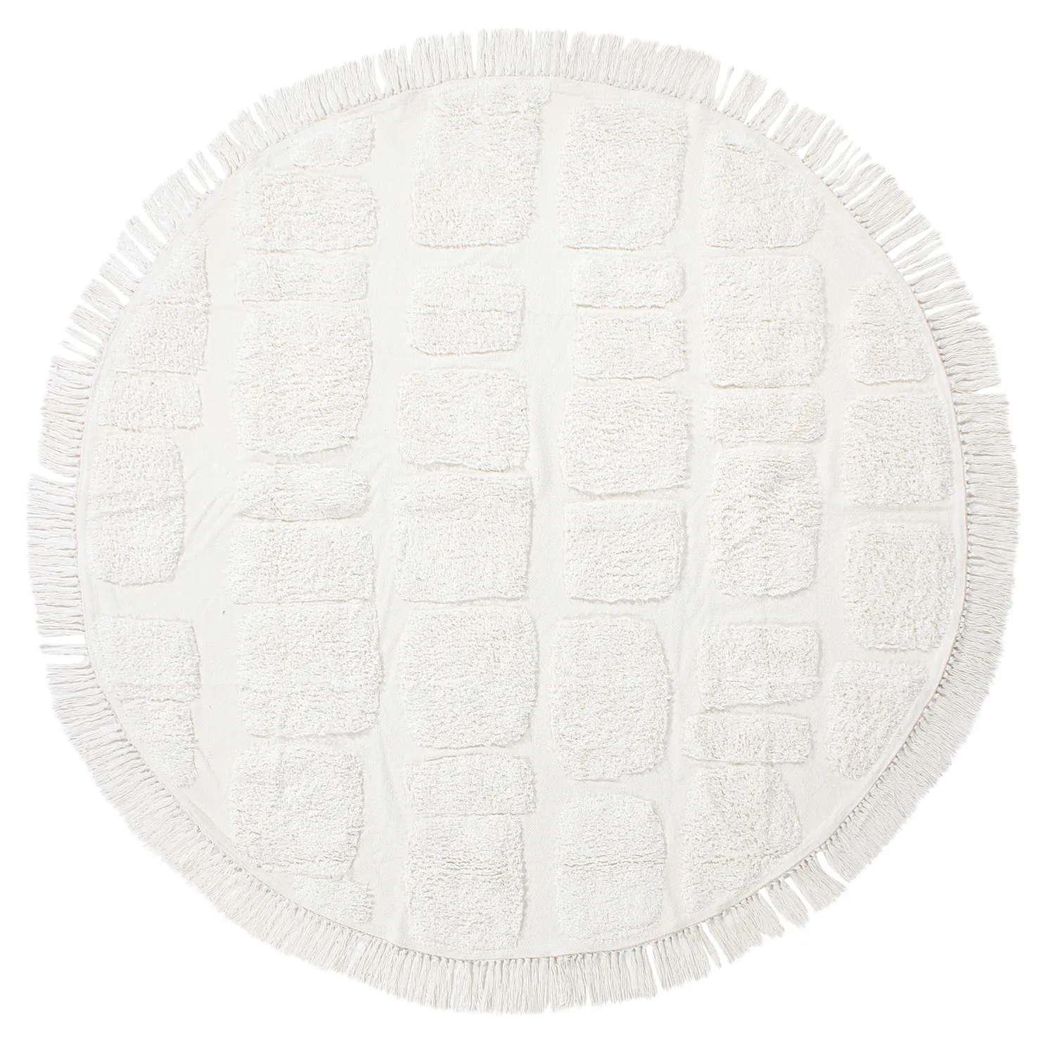 Tapete redondo - Salem Natural Cotton Shaggy (offwhite)