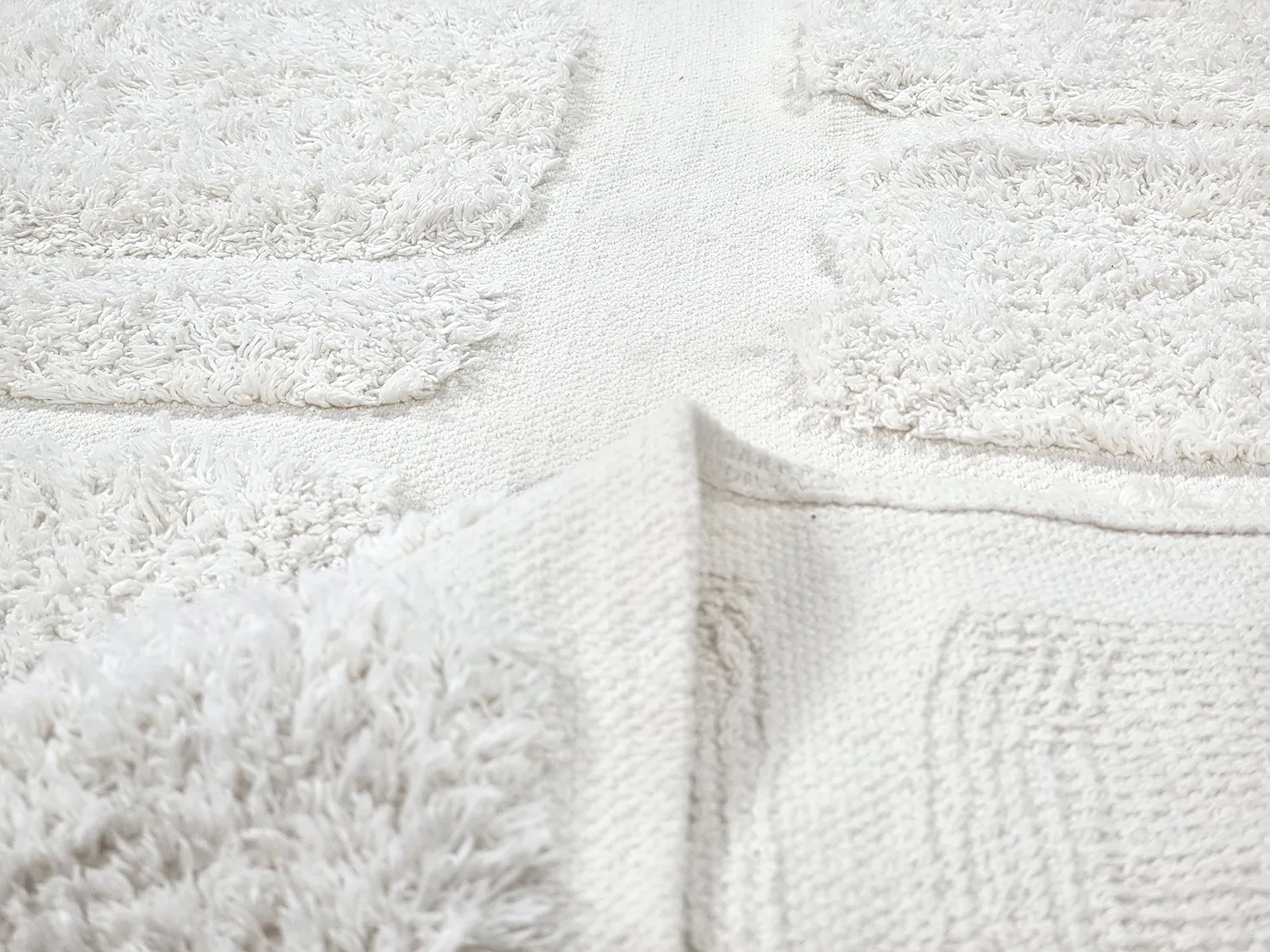 Tapete redondo - Salem Natural Cotton Shaggy (offwhite)