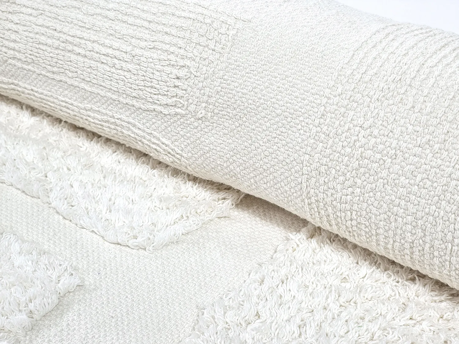Tapete redondo - Salem Natural Cotton Shaggy (offwhite)