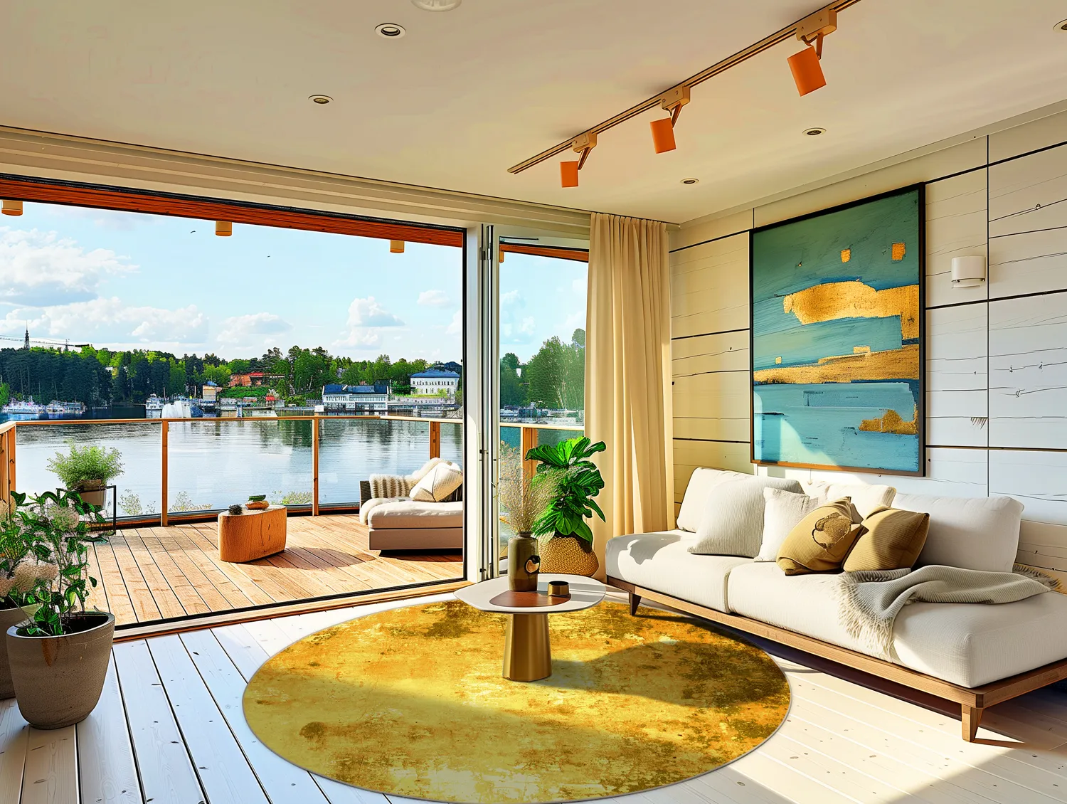 Tapete redondo - Salitto (dourado)