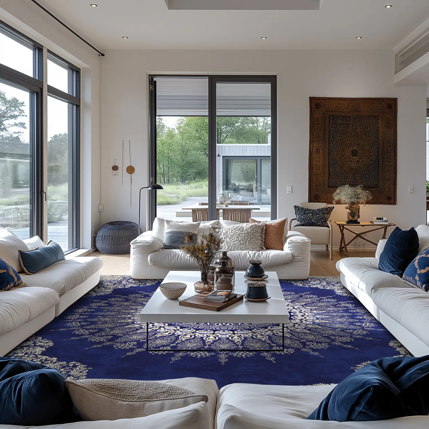 Tapete Wilton - Sandrigo (azul/bege)