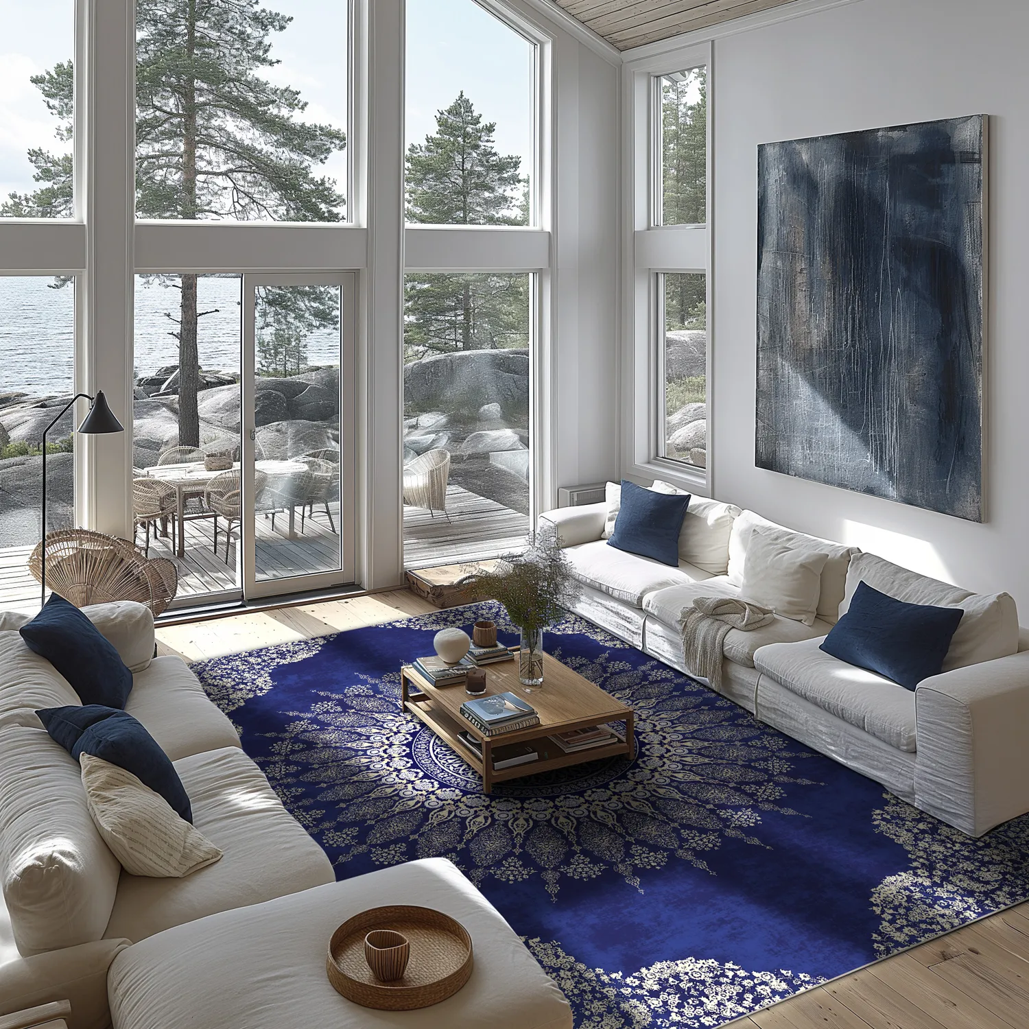 Tapete Wilton - Sandrigo (azul/bege)