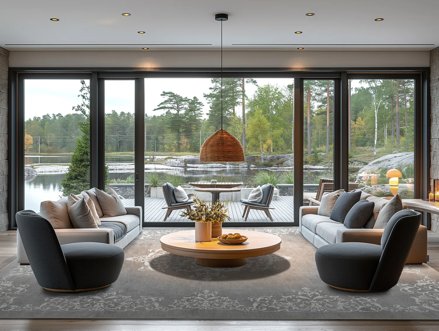 Tapete Wilton - Santi (cinza/branco)