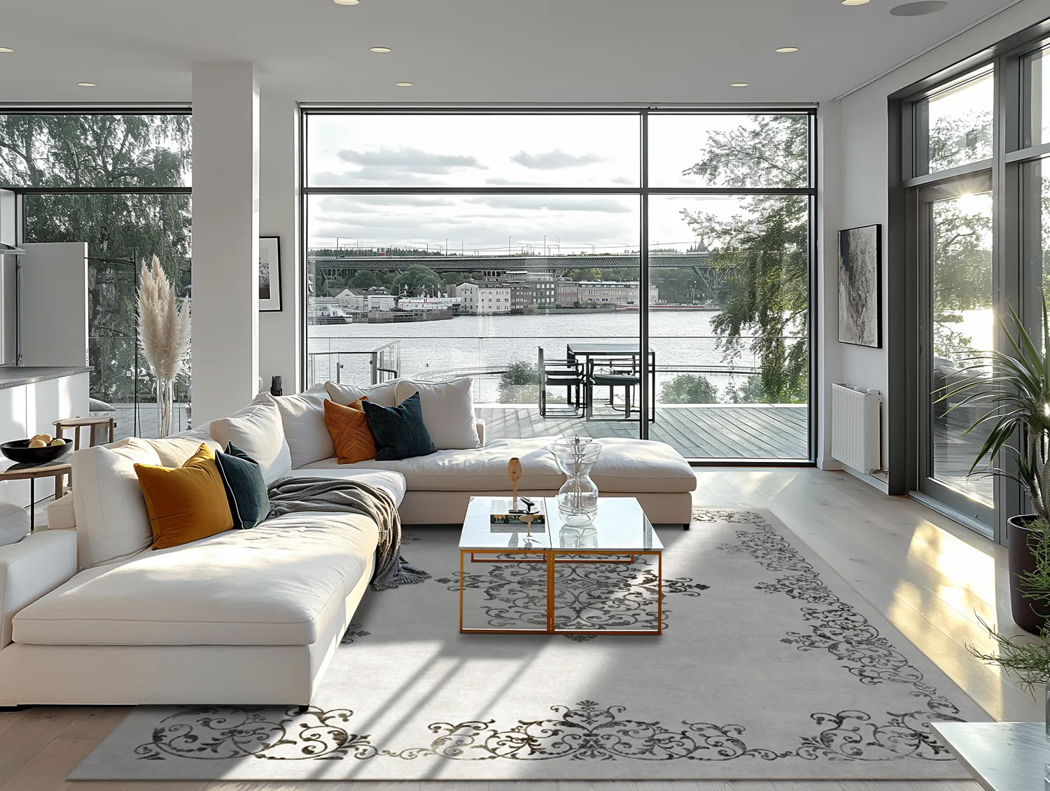 Tapete Wilton - Santi (branco/preto)