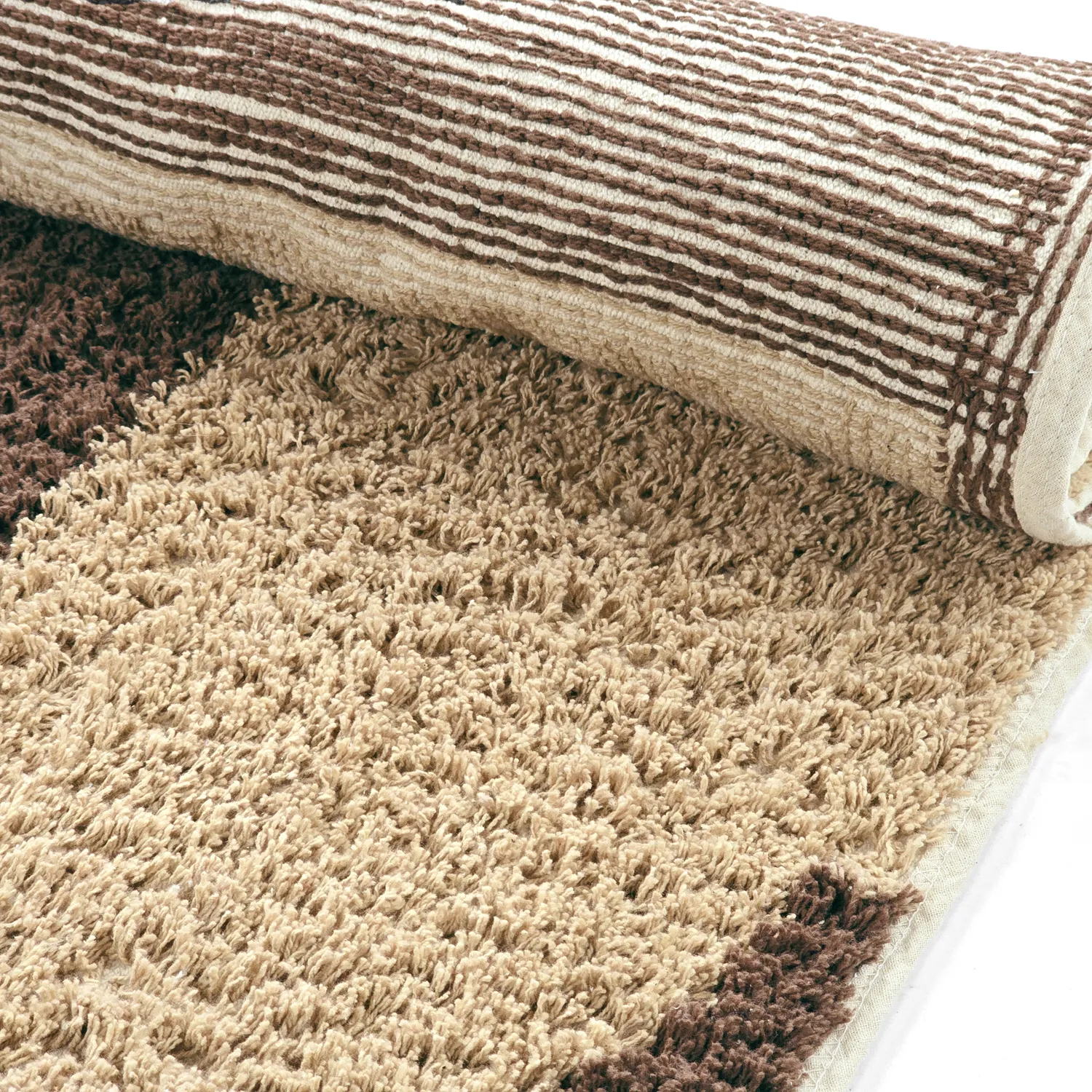 Tapetes felpudos - Siberia Natural Cotton Shaggy (bege/marrom)