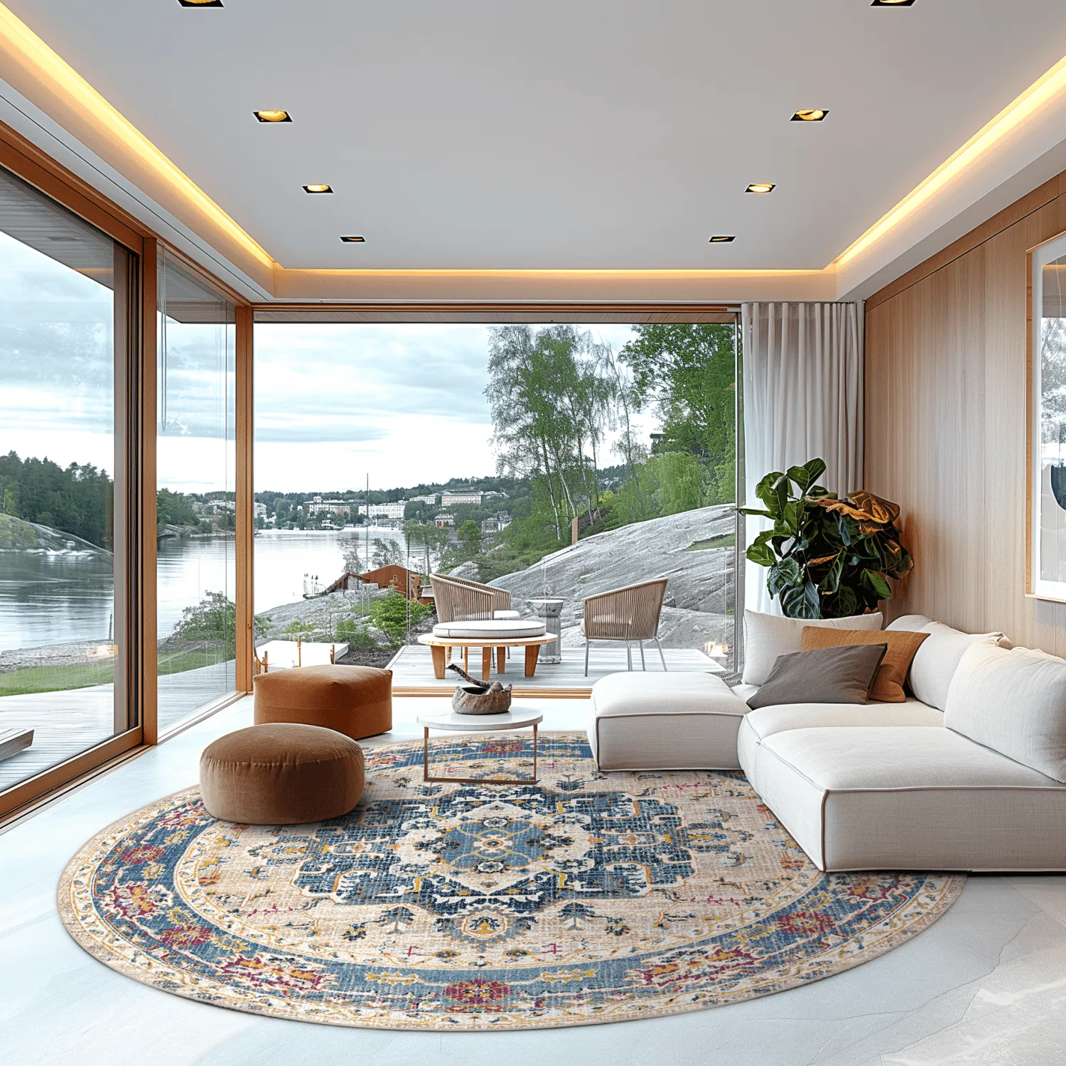 Tapete redondo - Siliana (azul)