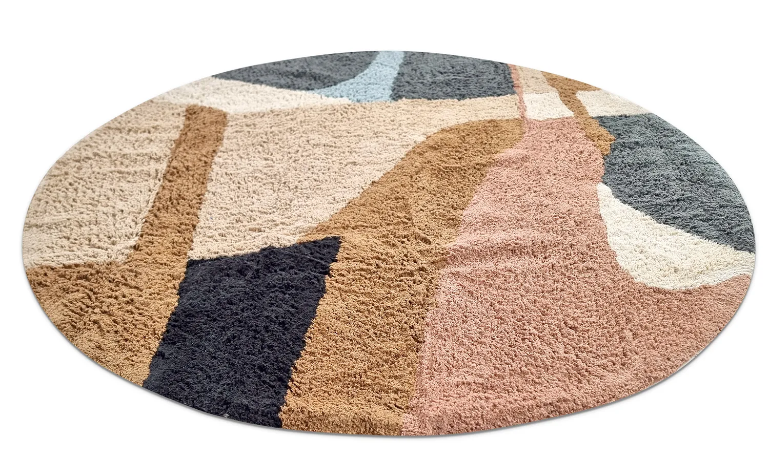 Tapete redondo - Sion Natural Cotton Shaggy (multi)