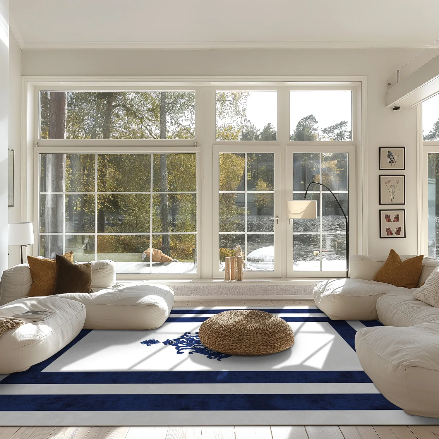 Tapete Wilton - Soros (azul/branco)