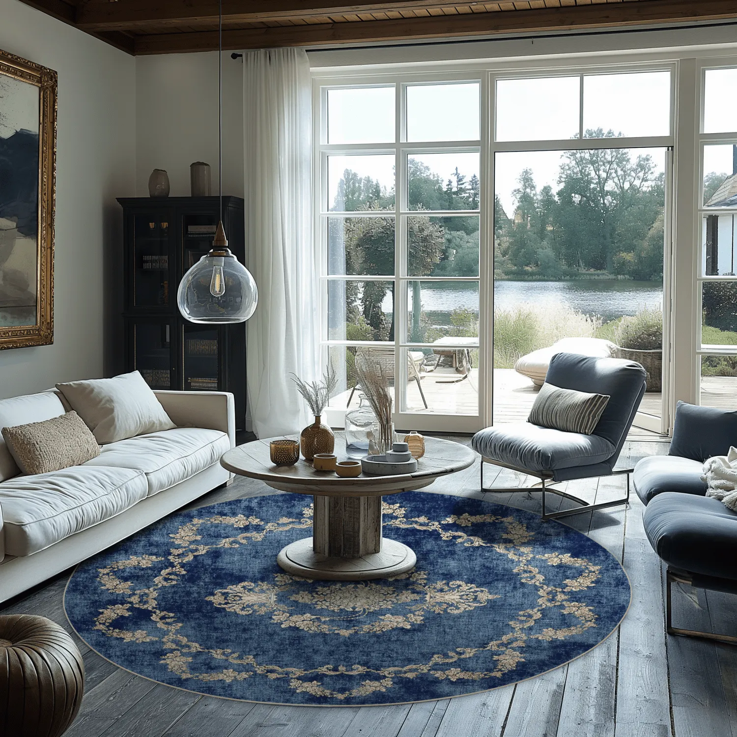 Tapete redondo - Taknis (azul)