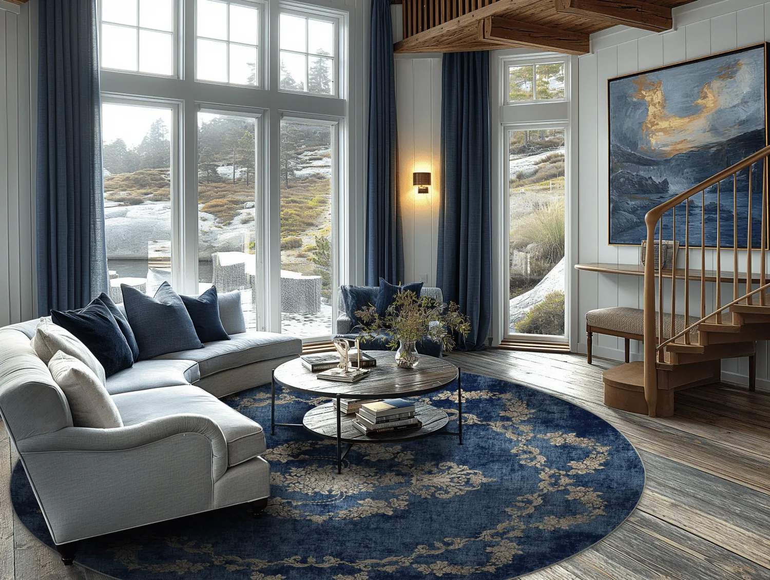 Tapete redondo - Taknis (azul)