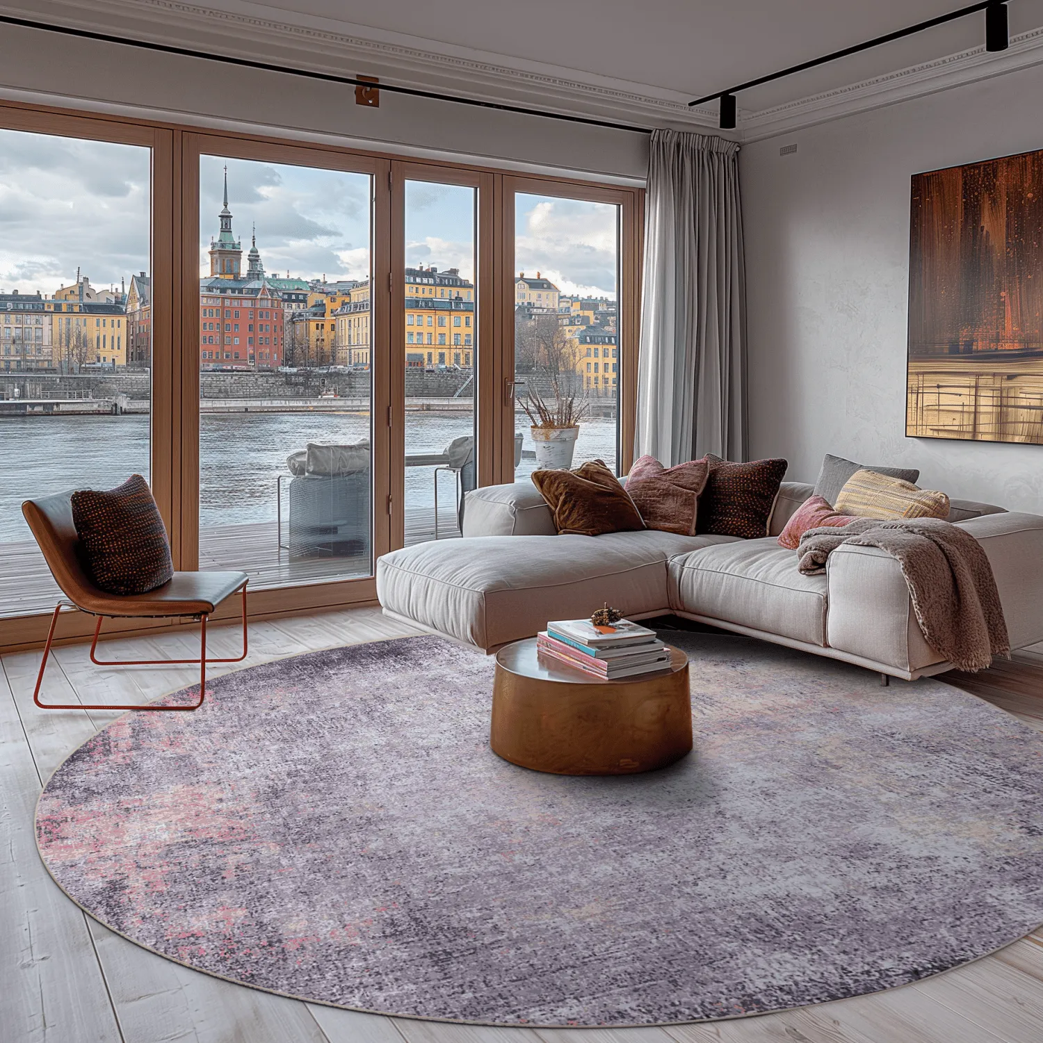 Tapete redondo - Tarnos (roxo)