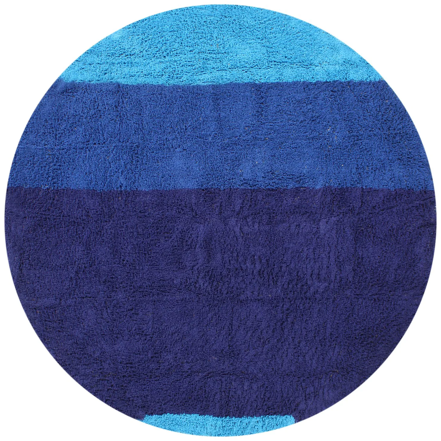 Tapete redondo - Taro Natural Cotton Shaggy (azul)