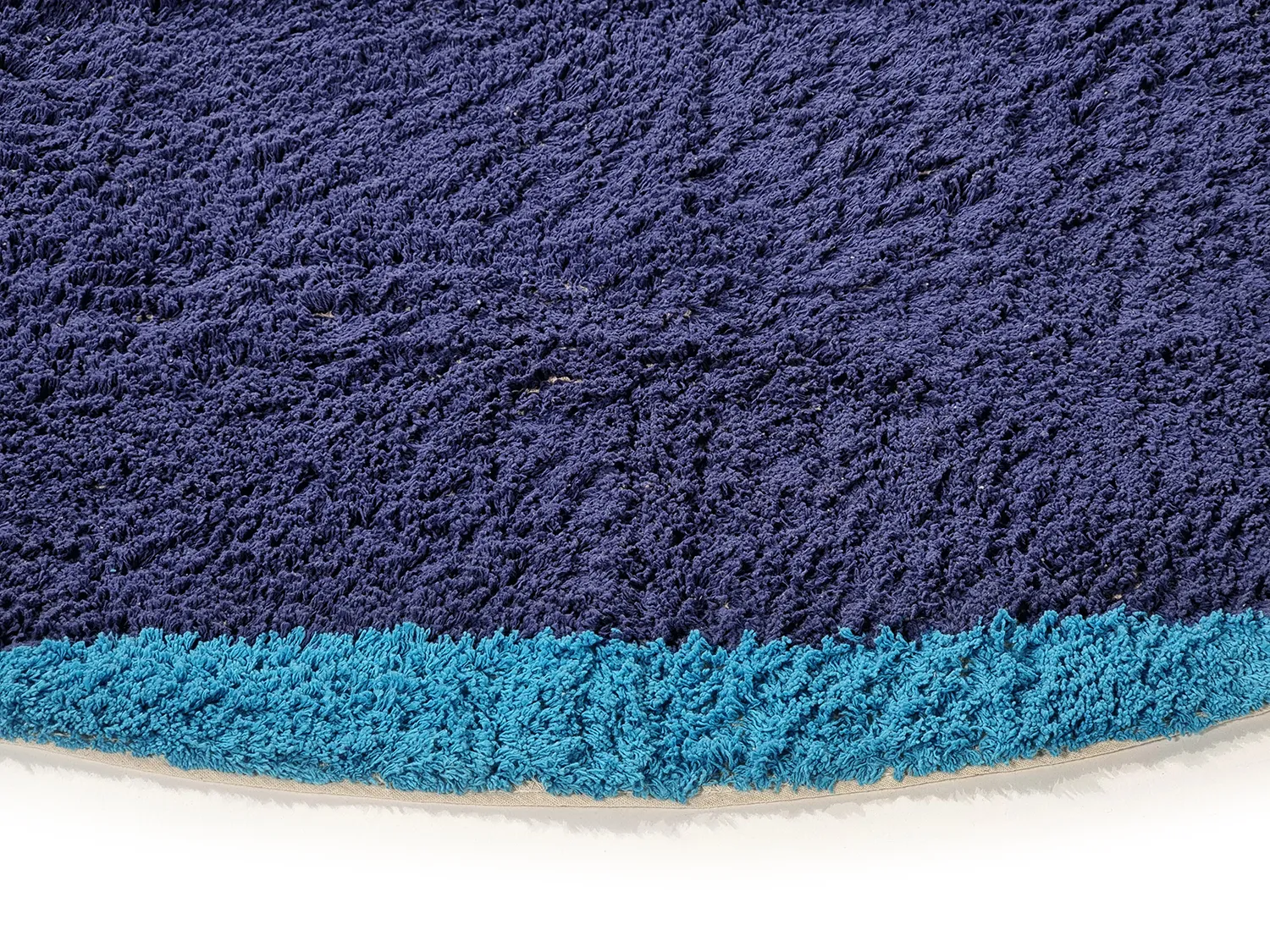 Tapete redondo - Taro Natural Cotton Shaggy (azul)