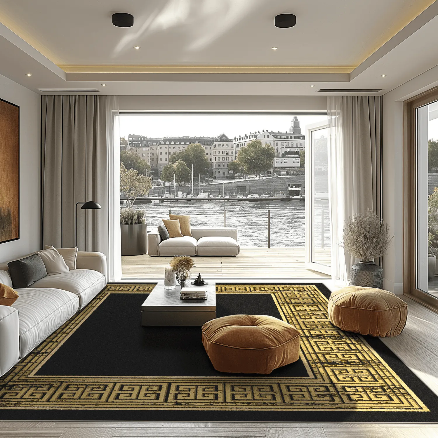 Tapete Wilton - Tilos (preto/dourado)