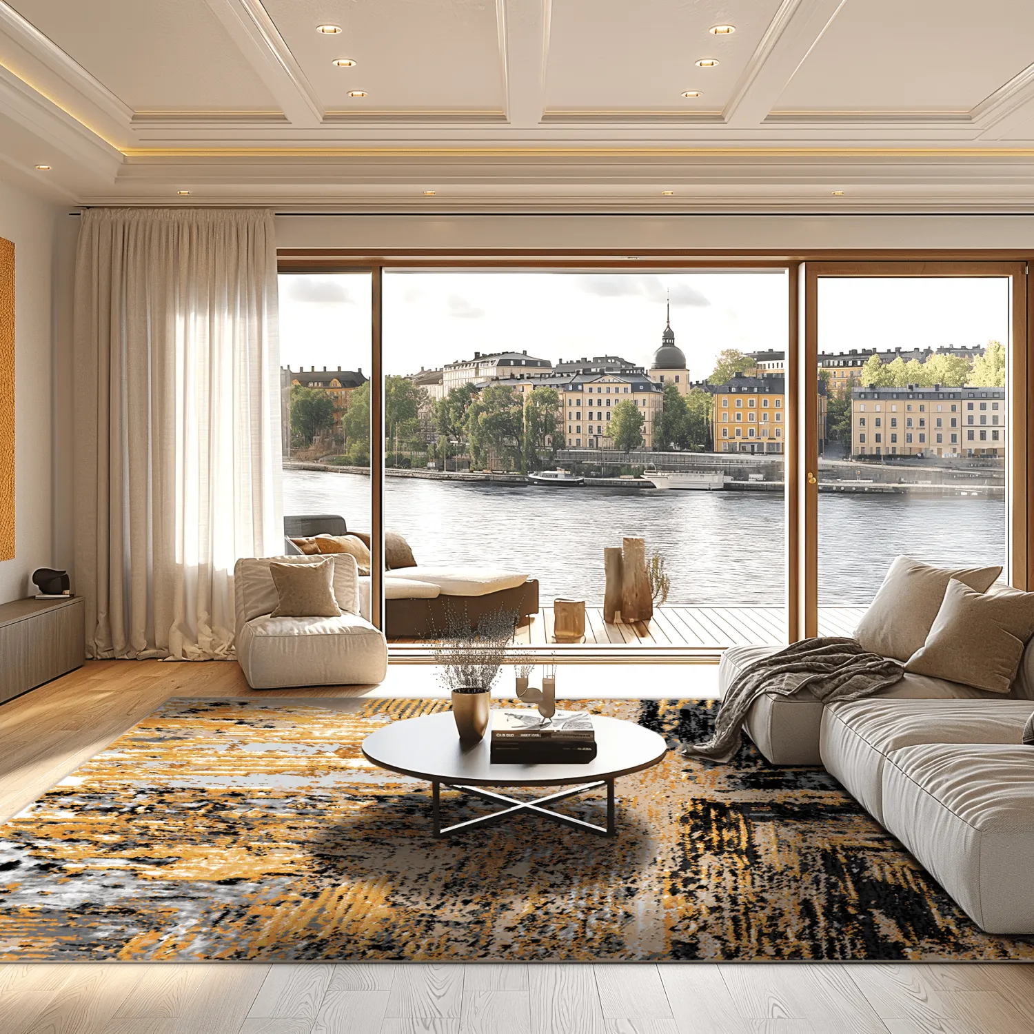 Tapete Wilton - Tizzano (dourado/multicolorido)