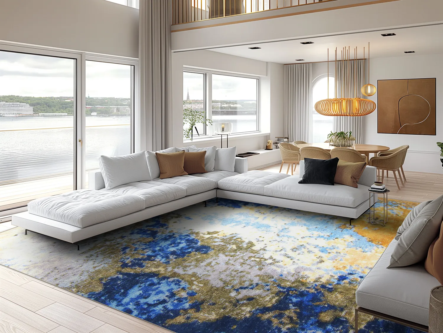 Tapete Wilton - Travale (azul/amarelo/multicolorido)