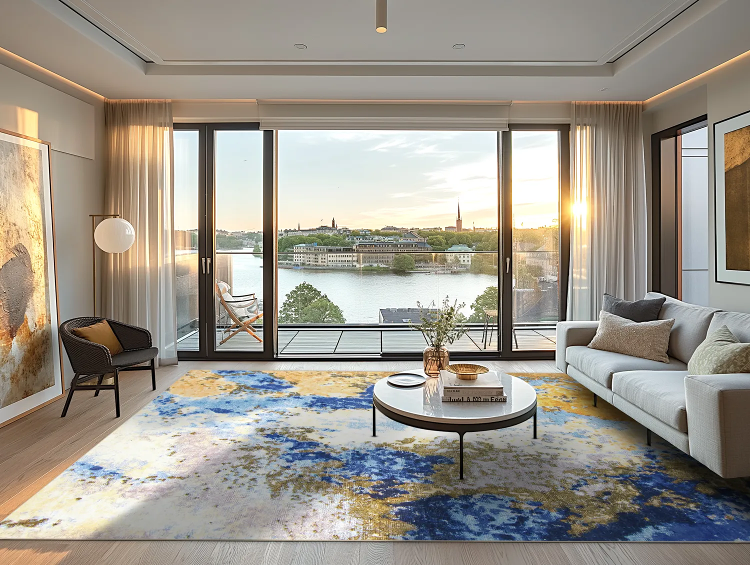 Tapete Wilton - Travale (azul/amarelo/multicolorido)